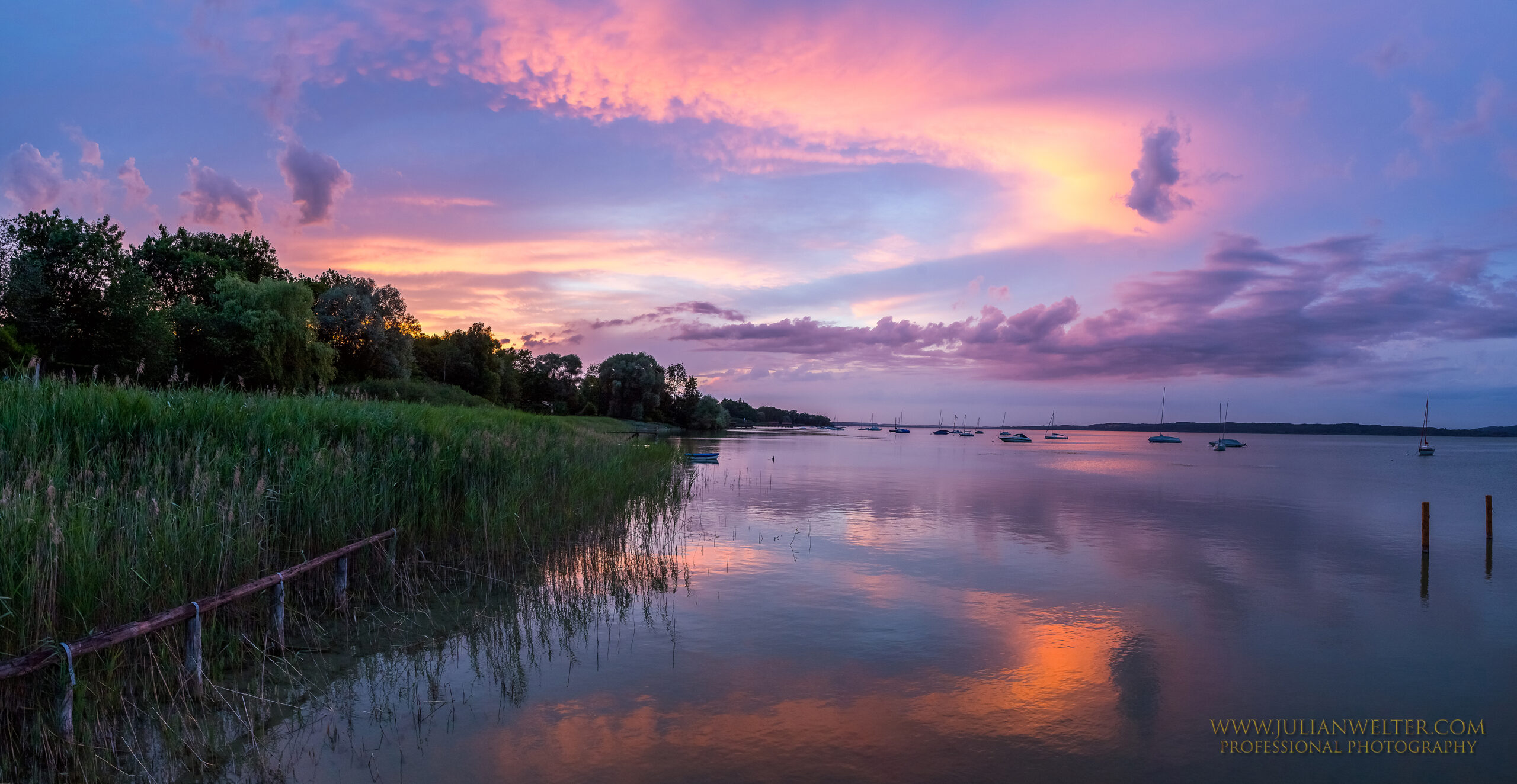 Ammersee Seehaus Panorama Abendstimmung, See